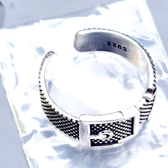 Silver Ring Adjustable belt buckle Ring NEW! - Picture 3 of 11